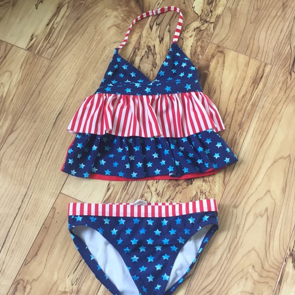 little girl american flag swimsuit